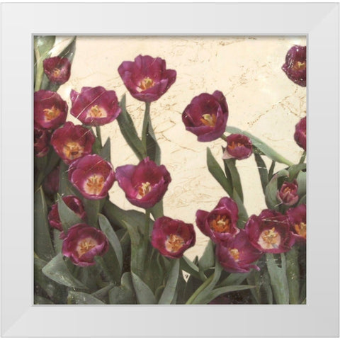 Spring Tulips I White Modern Wood Framed Art Print by Meagher, Megan