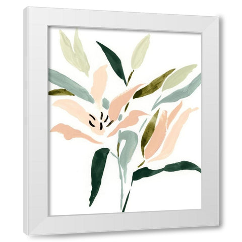 Lily Abstracted II White Modern Wood Framed Art Print by Barnes, Victoria