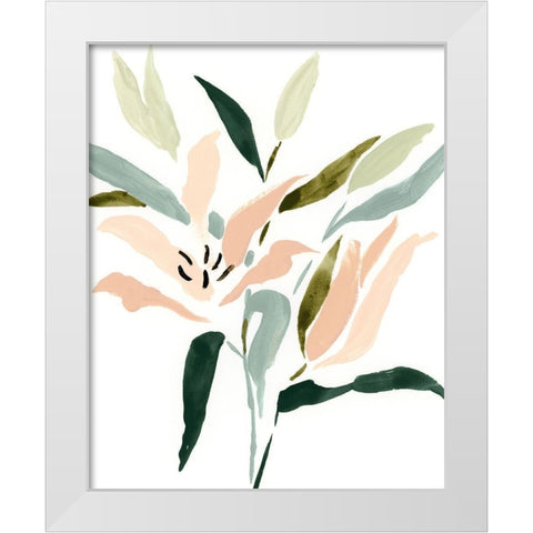 Lily Abstracted II White Modern Wood Framed Art Print by Barnes, Victoria