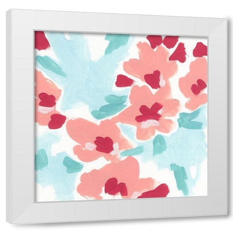 Cherry Blossom Pop II White Modern Wood Framed Art Print by Vess, June Erica