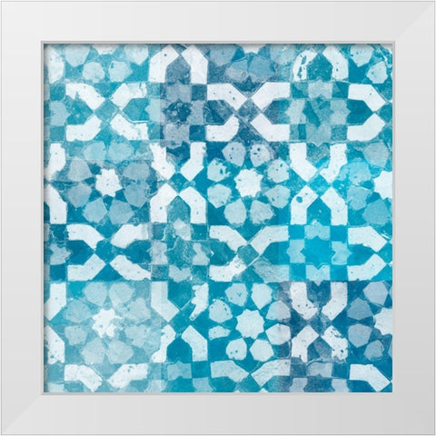 Blue My Mind I White Modern Wood Framed Art Print by Saunders, Alonzo