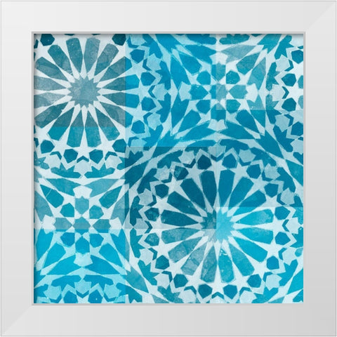 Blue My Mind II White Modern Wood Framed Art Print by Saunders, Alonzo