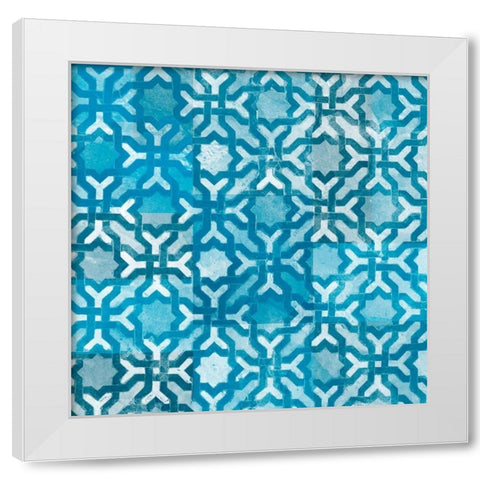 Blue My Mind III White Modern Wood Framed Art Print by Saunders, Alonzo