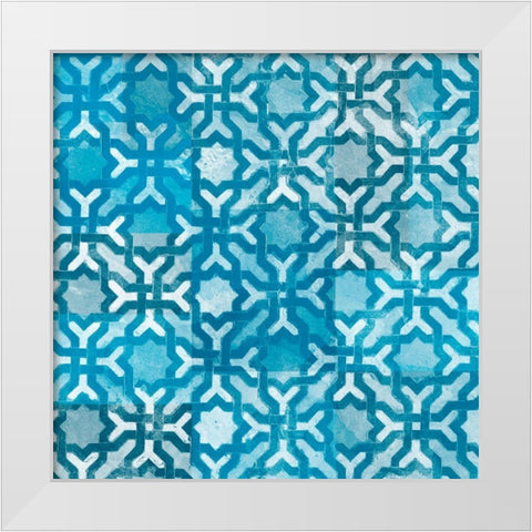 Blue My Mind III White Modern Wood Framed Art Print by Saunders, Alonzo