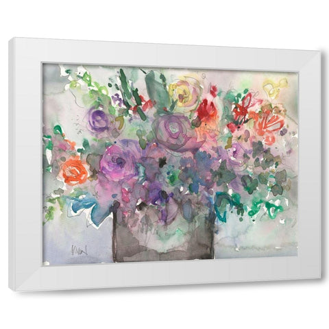 The Mixed Water Garden I White Modern Wood Framed Art Print by Dixon, Samuel