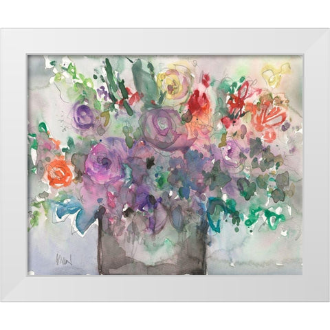 The Mixed Water Garden I White Modern Wood Framed Art Print by Dixon, Samuel