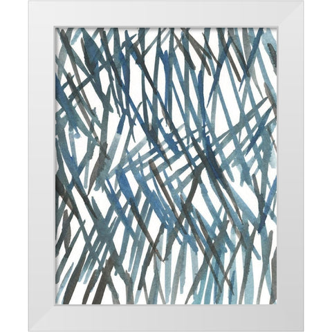 Blue Grass I White Modern Wood Framed Art Print by Dixon, Samuel