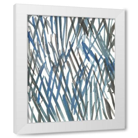 Blue Grass II White Modern Wood Framed Art Print by Dixon, Samuel