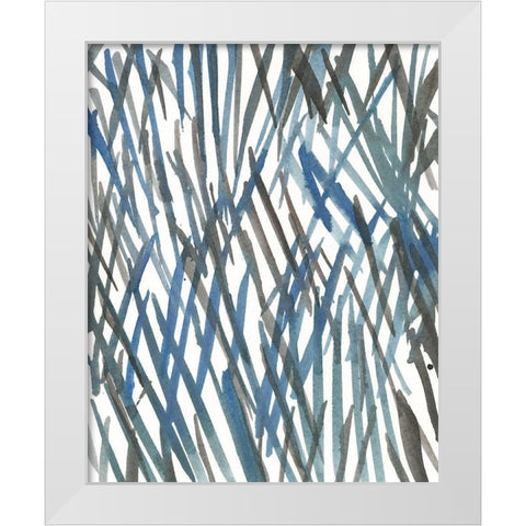 Blue Grass II White Modern Wood Framed Art Print by Dixon, Samuel