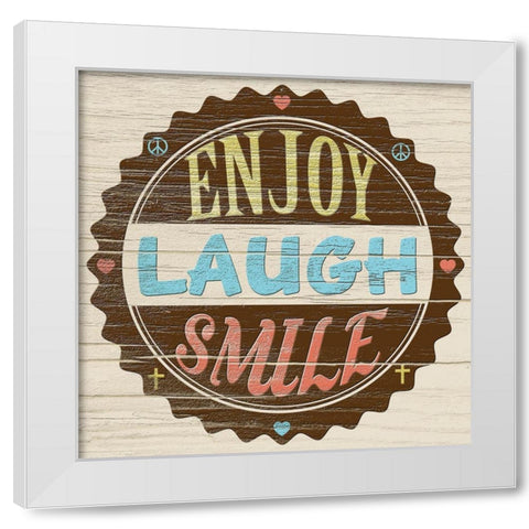 Seal of Laughter White Modern Wood Framed Art Print by Saunders, Alonzo