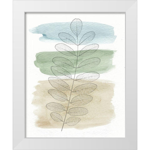 Spring Branch I White Modern Wood Framed Art Print by Saunders, Alonzo