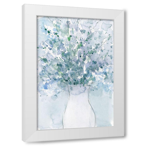 Powder Blue Arrangement in Vase I White Modern Wood Framed Art Print by Dixon, Samuel