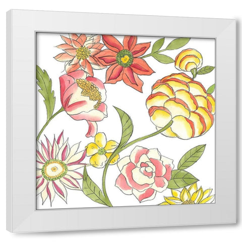 Bouquet Garden II White Modern Wood Framed Art Print by Zarris, Chariklia