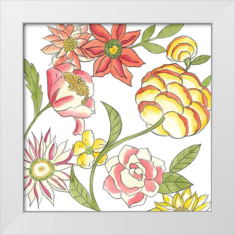 Bouquet Garden II White Modern Wood Framed Art Print by Zarris, Chariklia