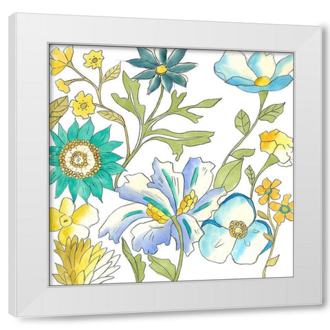 Bouquet Garden III White Modern Wood Framed Art Print by Zarris, Chariklia