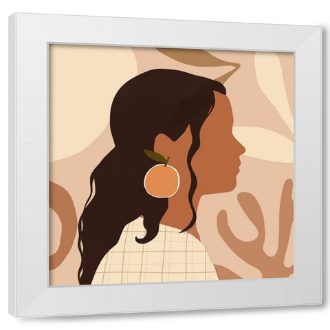 Fruit Earring III White Modern Wood Framed Art Print by Barnes, Victoria