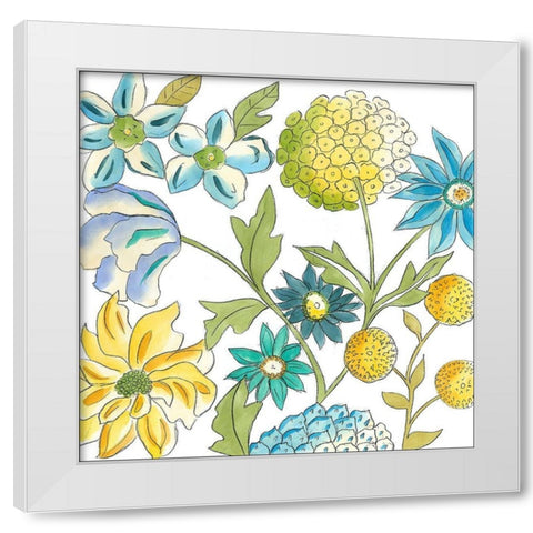 Bouquet Garden IV White Modern Wood Framed Art Print by Zarris, Chariklia