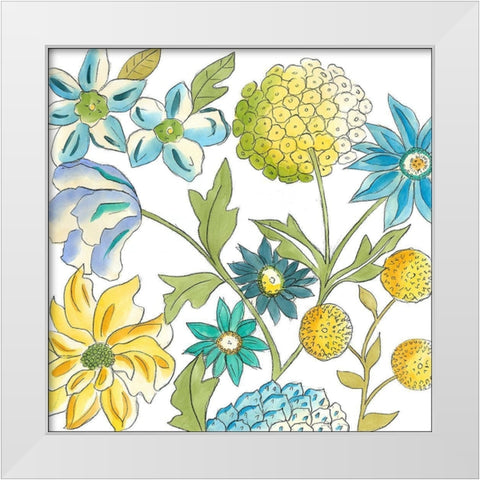 Bouquet Garden IV White Modern Wood Framed Art Print by Zarris, Chariklia