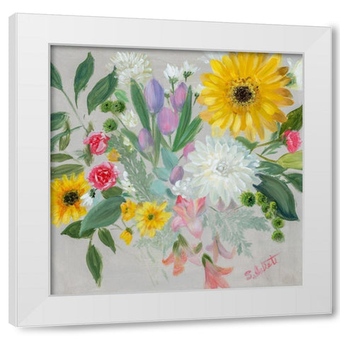Floral Burst II White Modern Wood Framed Art Print by Iafrate, Sandra