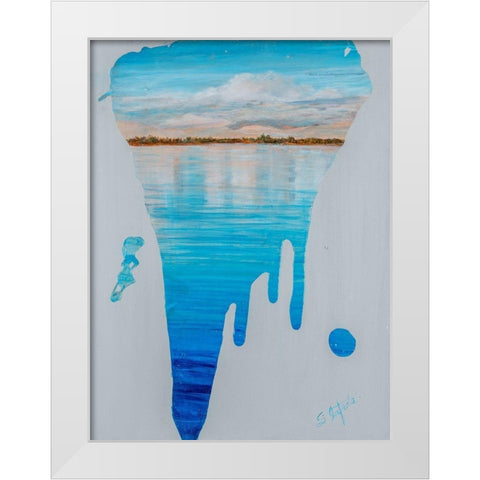 Running Water II White Modern Wood Framed Art Print by Iafrate, Sandra