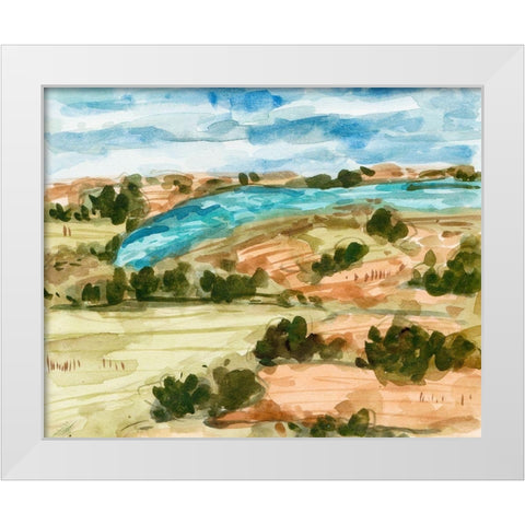 Sunset Village I White Modern Wood Framed Art Print by Wang, Melissa