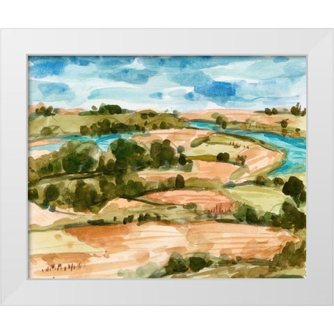 Sunset Village II White Modern Wood Framed Art Print by Wang, Melissa