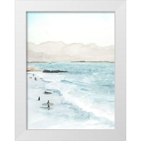 In the Surf I White Modern Wood Framed Art Print by Popp, Grace