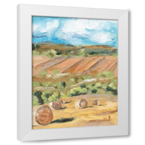 Hay Bales I White Modern Wood Framed Art Print by Wang, Melissa