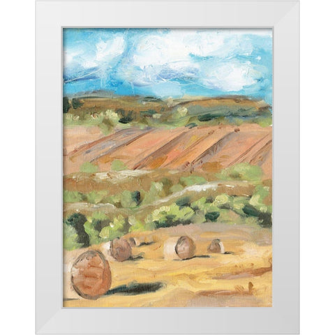 Hay Bales I White Modern Wood Framed Art Print by Wang, Melissa