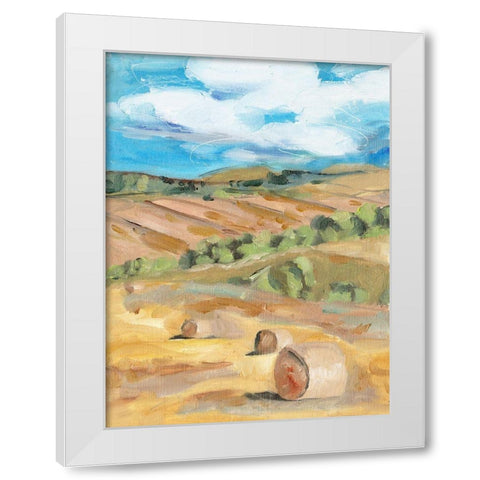 Hay Bales II White Modern Wood Framed Art Print by Wang, Melissa