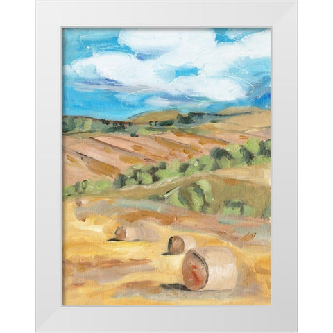 Hay Bales II White Modern Wood Framed Art Print by Wang, Melissa