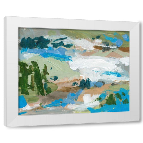 Mountain River I White Modern Wood Framed Art Print by Wang, Melissa