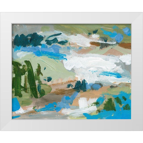 Mountain River I White Modern Wood Framed Art Print by Wang, Melissa