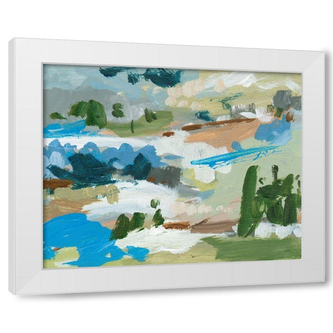 Mountain River II White Modern Wood Framed Art Print by Wang, Melissa