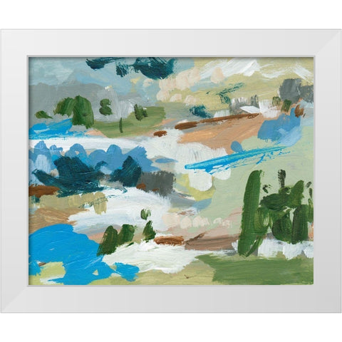 Mountain River II White Modern Wood Framed Art Print by Wang, Melissa