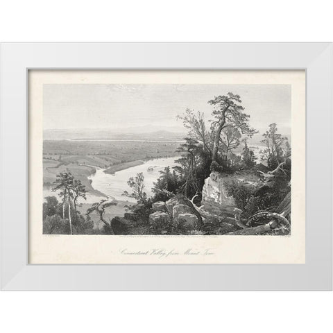 Connecticut Valley from Mount Tom White Modern Wood Framed Art Print by Bryant, William Cullen