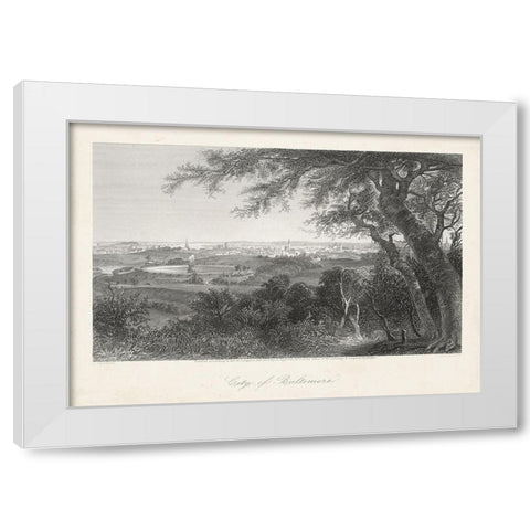 City of Baltimore White Modern Wood Framed Art Print by Bryant, William Cullen