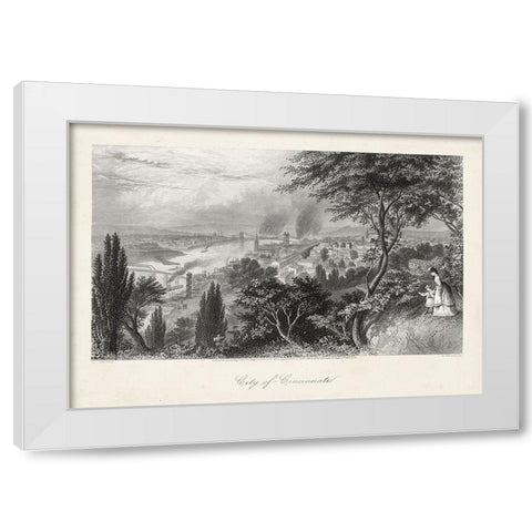 City of Cincinnati White Modern Wood Framed Art Print by Bryant, William Cullen