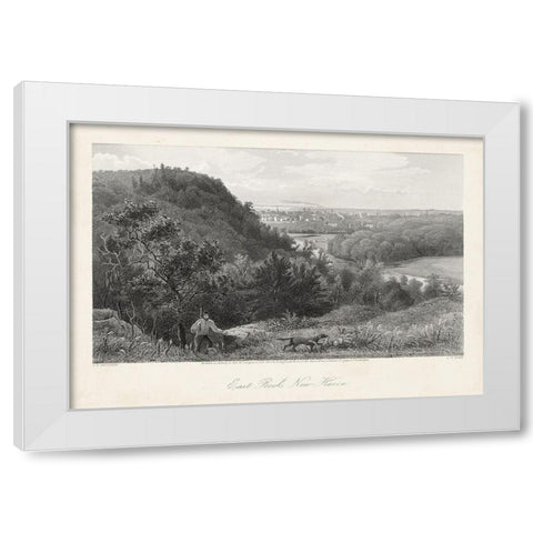 East Rock-New Haven White Modern Wood Framed Art Print by Bryant, William Cullen