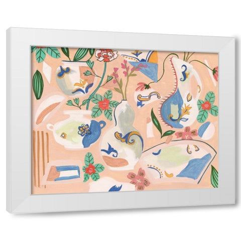 Chinoiserie Ming I White Modern Wood Framed Art Print by Wang, Melissa