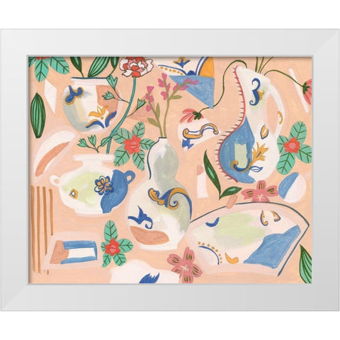 Chinoiserie Ming I White Modern Wood Framed Art Print by Wang, Melissa