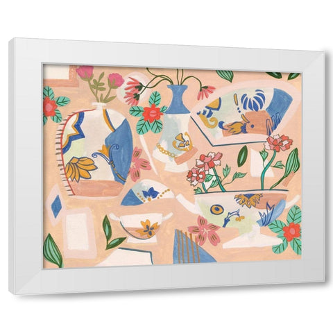 Chinoiserie Ming II White Modern Wood Framed Art Print by Wang, Melissa