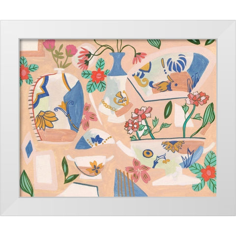 Chinoiserie Ming II White Modern Wood Framed Art Print by Wang, Melissa