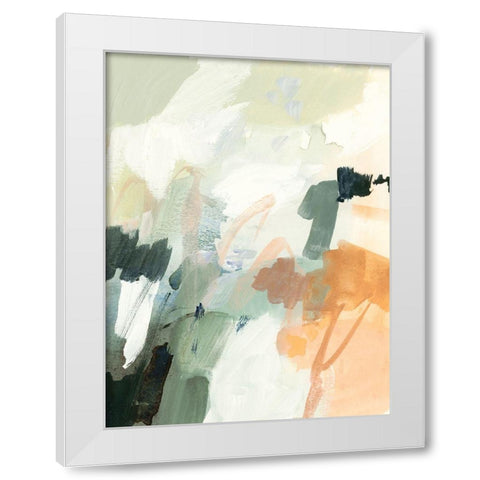 Moss and Peach II White Modern Wood Framed Art Print by Barnes, Victoria