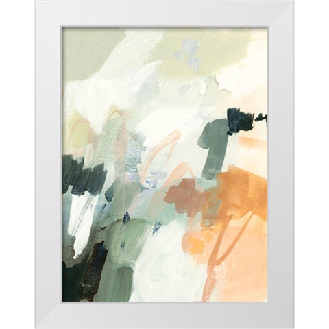 Moss and Peach II White Modern Wood Framed Art Print by Barnes, Victoria