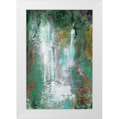 Waterfall in Paradise I White Modern Wood Framed Art Print by Bramma, Lila