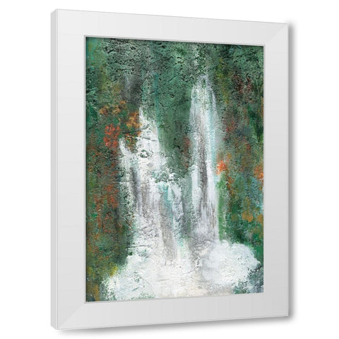 Waterfall in Paradise II White Modern Wood Framed Art Print by Bramma, Lila