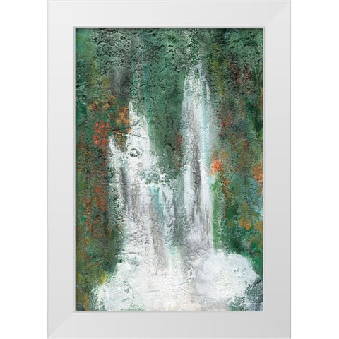 Waterfall in Paradise II White Modern Wood Framed Art Print by Bramma, Lila