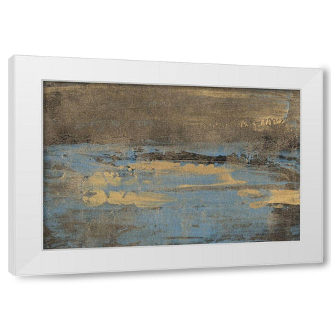 Bronze and Blue II White Modern Wood Framed Art Print by Bramma, Lila