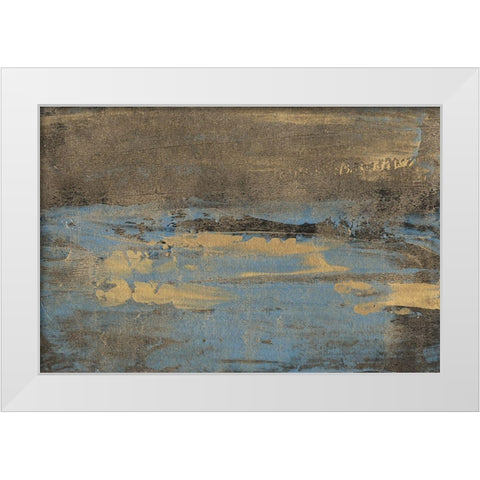 Bronze and Blue II White Modern Wood Framed Art Print by Bramma, Lila